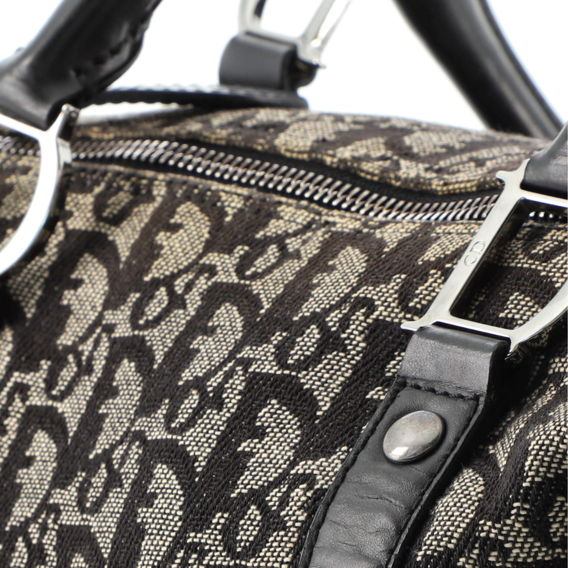 Christian Dior Vintage Trotter Boston Bag Diorissimo Canvas Small In Good Condition In NY, NY