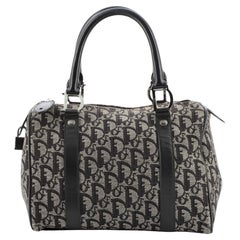 Christian Dior Vintage Trotter Boston Bag Diorissimo Canvas Small