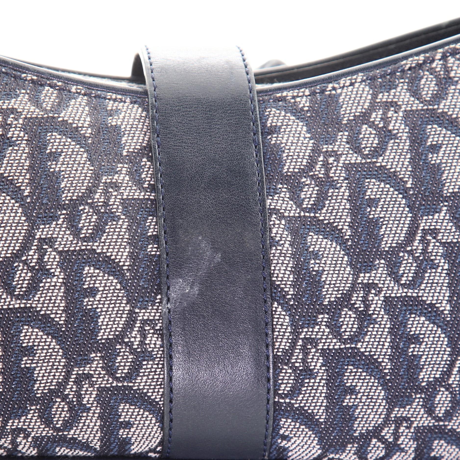 Black Christian Dior Vintage Trotter Charm Shoulder Bag Diorissimo Canvas Medium