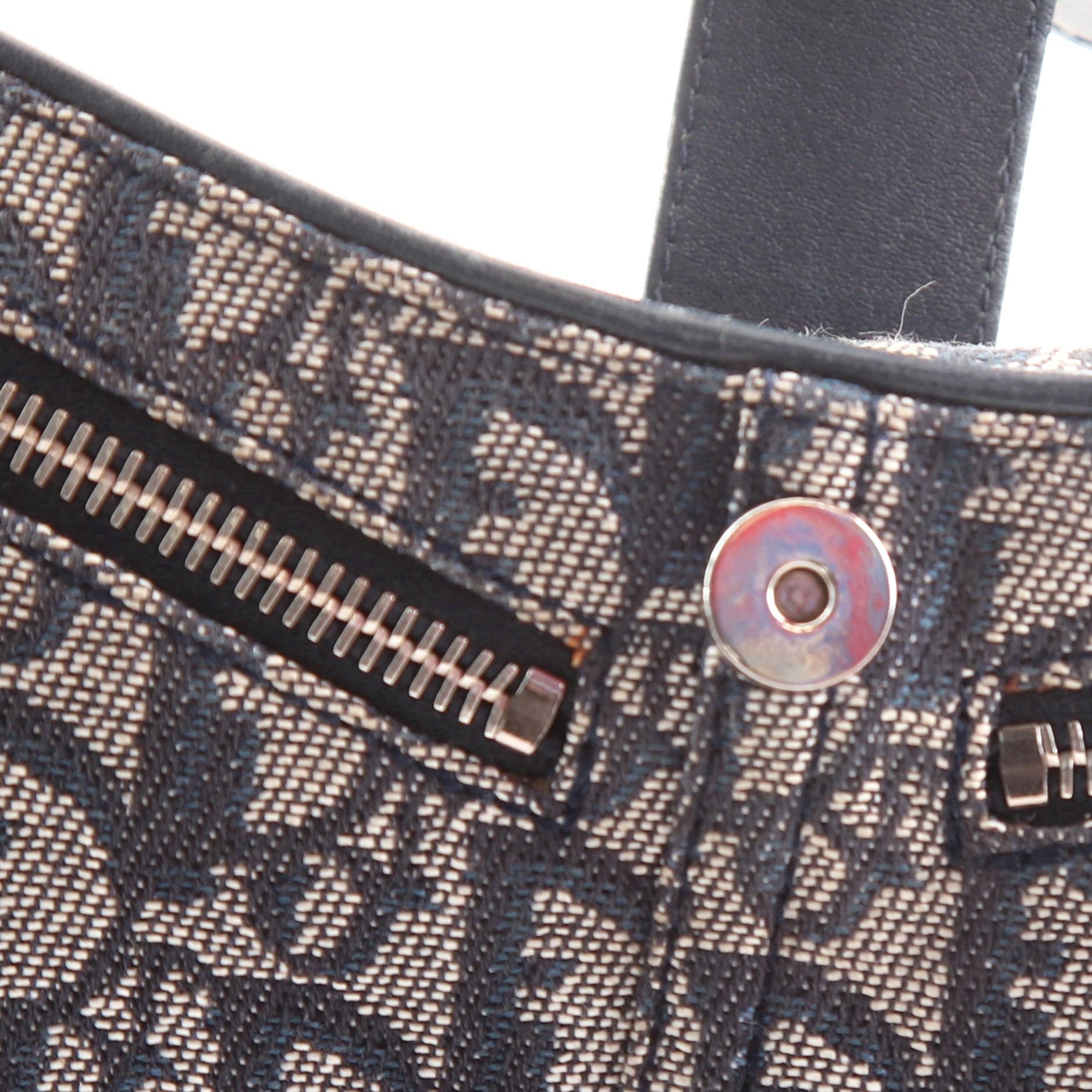 Christian Dior Vintage Trotter Charm Shoulder Bag Diorissimo Canvas Medium 1