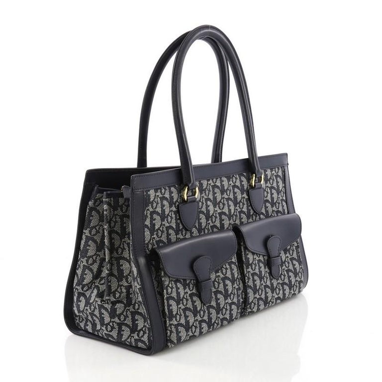 Christian Dior Vintage Trotter Double Pocket Tote Diorissimo Canvas Large  at 1stDibs | dior trotter tote