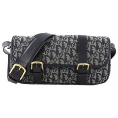 Christian Dior Vintage Trotter Flap Messenger Bag Diorissimo Canvas Medium