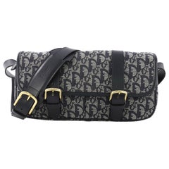 Christian Dior Vintage Trotter Flap Messenger Bag Diorissimo Canvas Medium