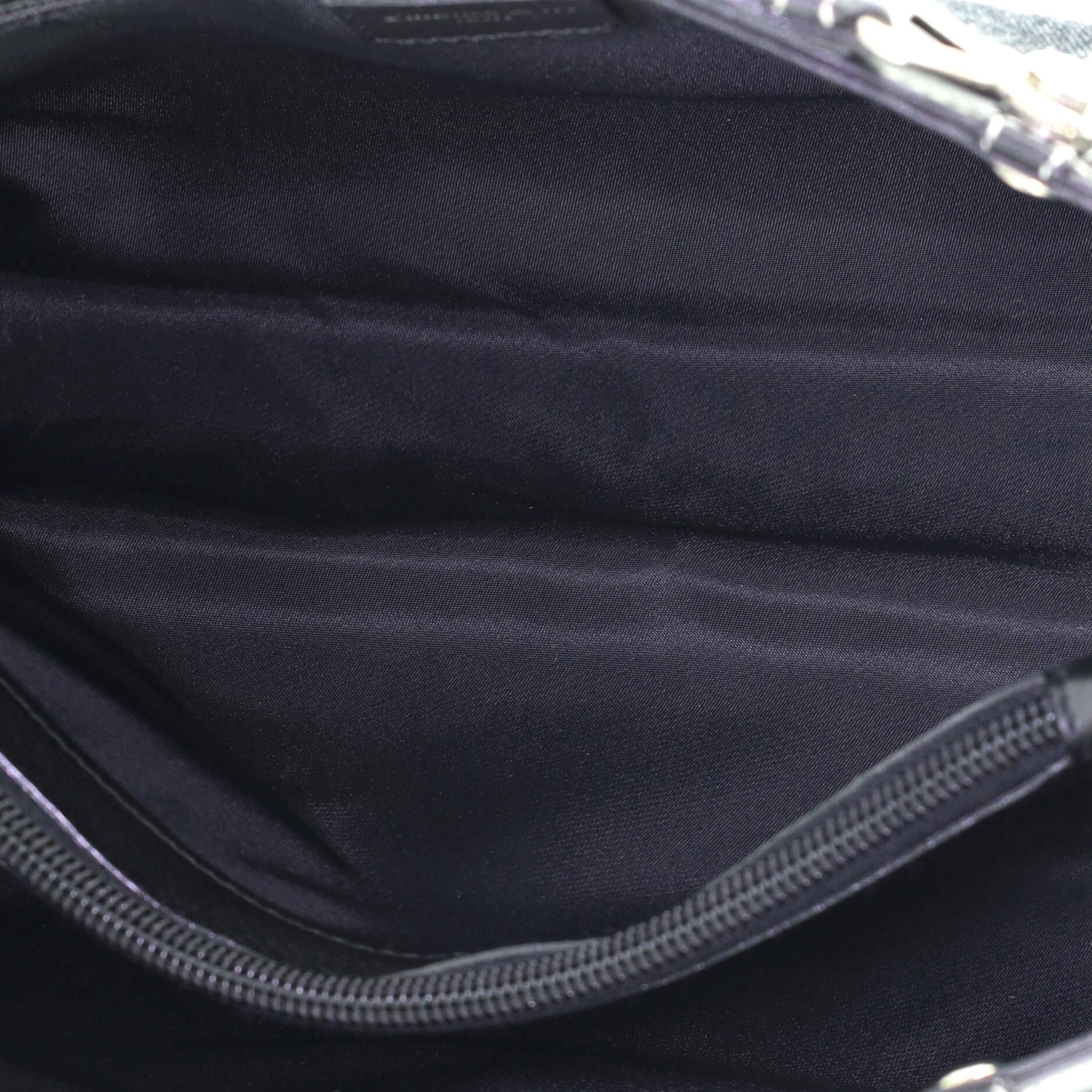 Christian Dior Vintage Trotter Horizontal Tote Denim with Leather Large In Good Condition In NY, NY