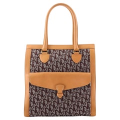 Christian Dior Vintage Trotter Pocket Tote Diorissimo Canvas Medium