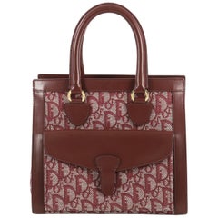 Christian Dior Vintage Trotter Pocket Tote Diorissimo Canvas Small