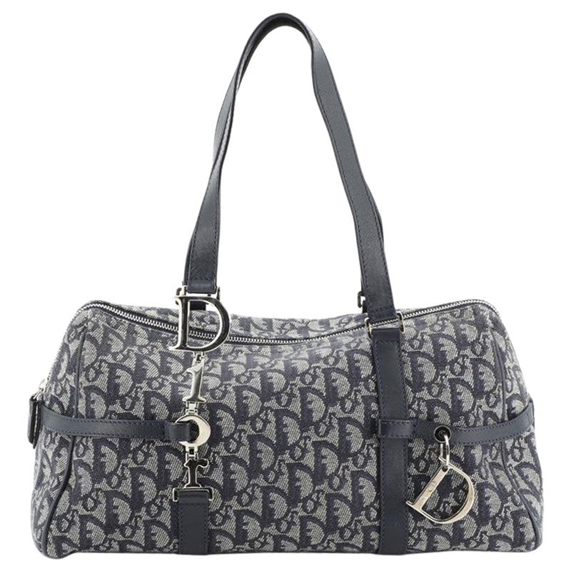 Christian Dior Vintage Trotter Shoulder Bag Diorissimo Canvas Large at
