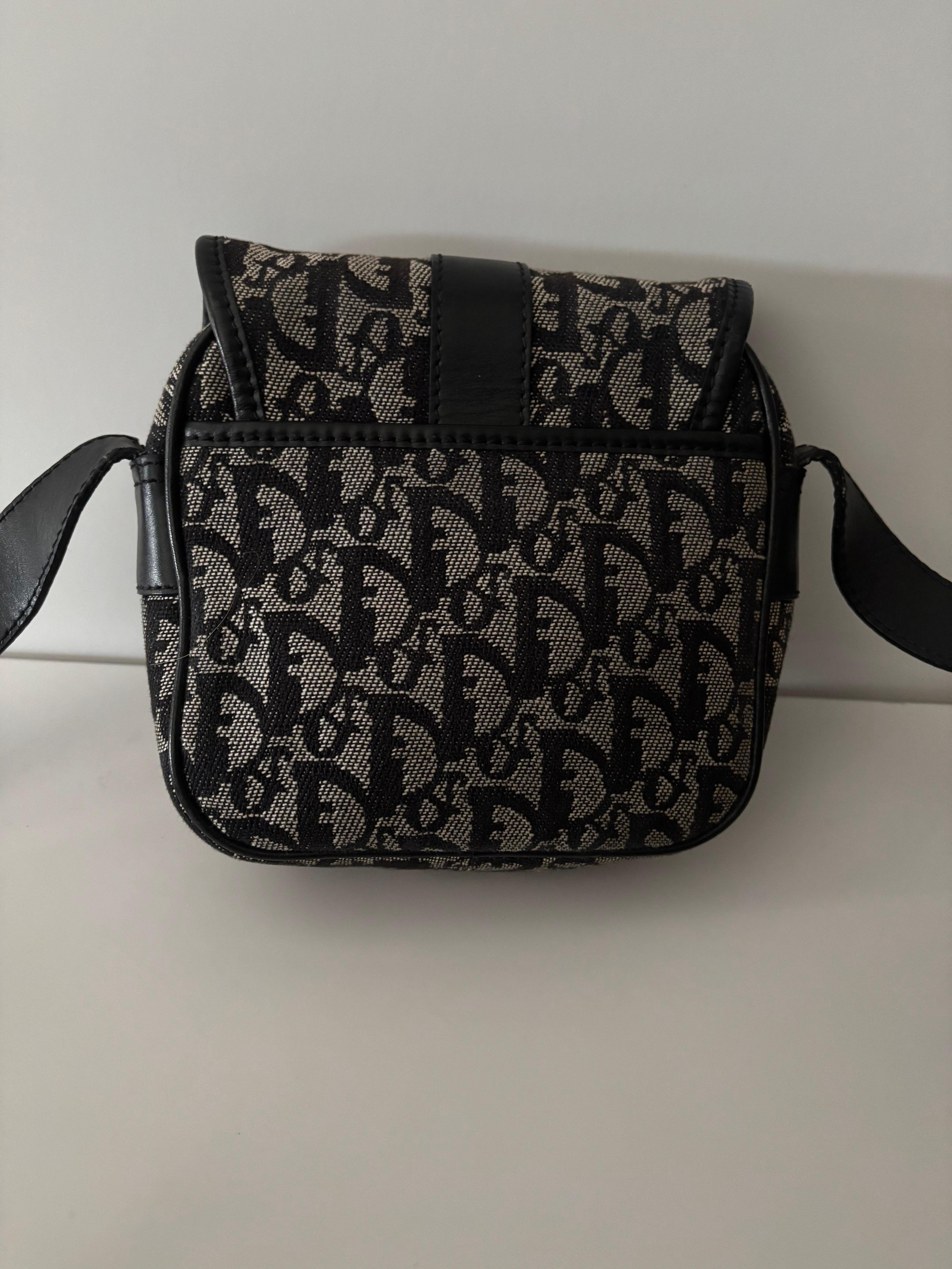 Christian Dior Bolso Vintage Trotter 05RU0043 - Negro y Beige en venta 6