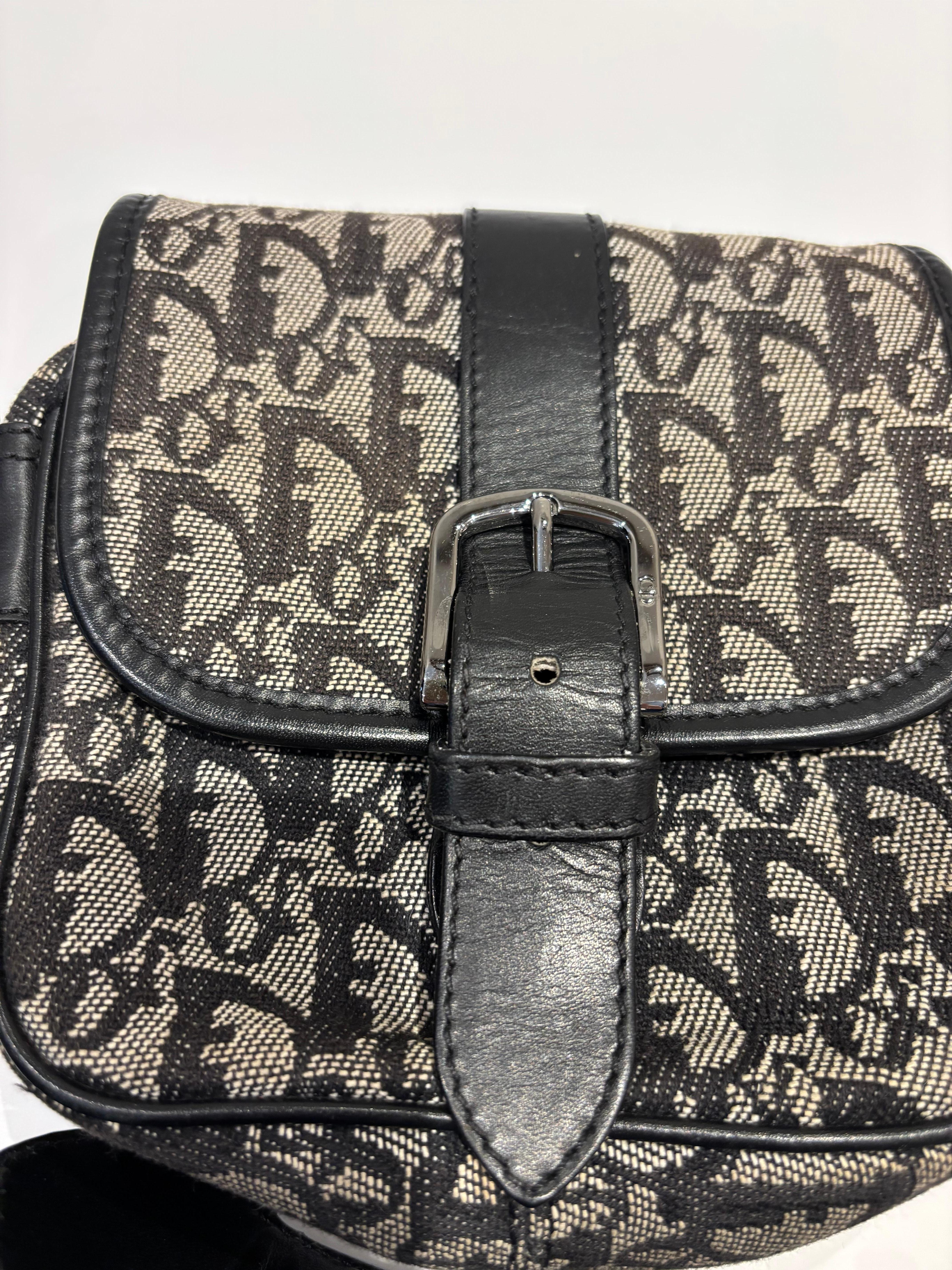 Christian Dior Bolso Vintage Trotter 05RU0043 - Negro y Beige en venta 2