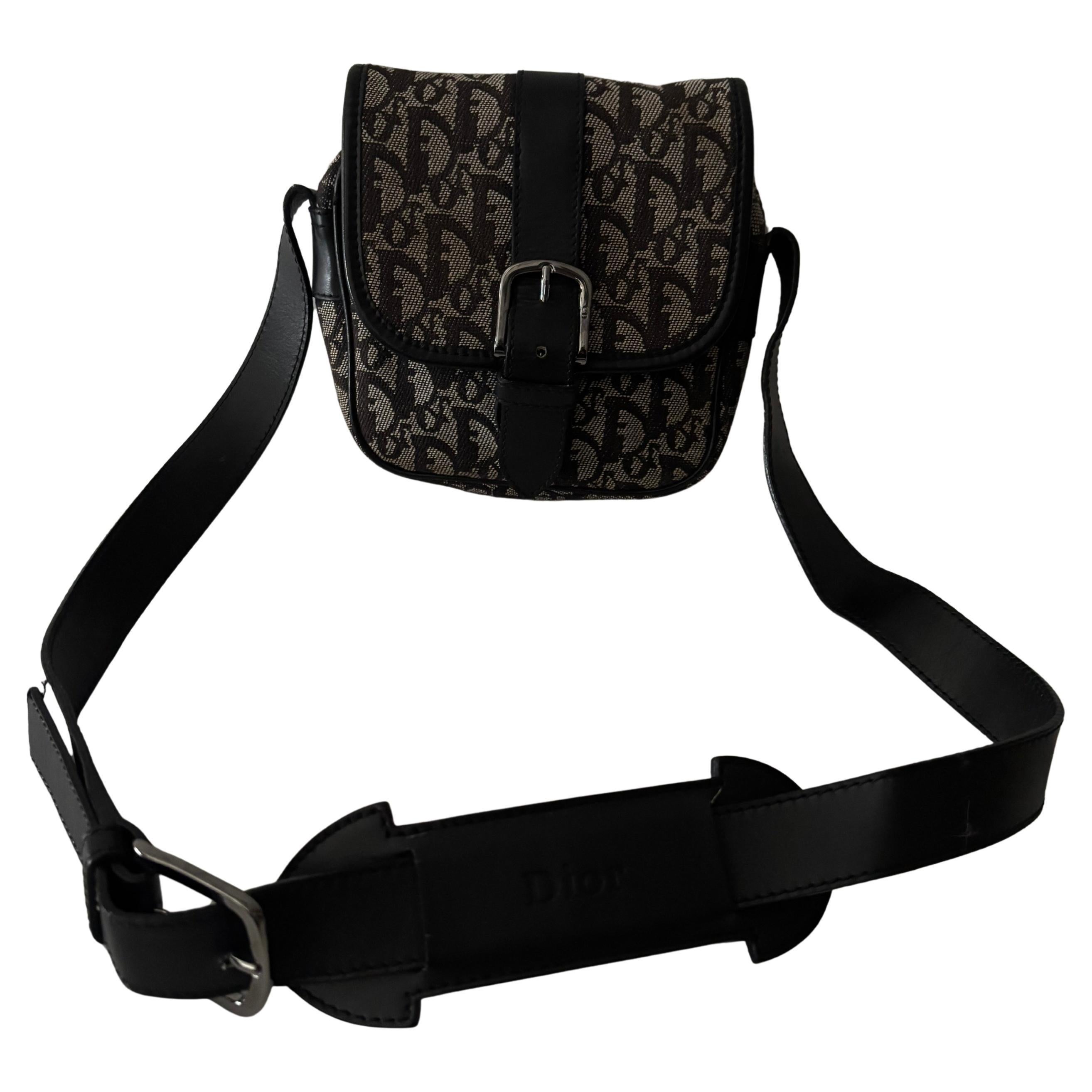 Christian Dior Vintage Trotter - Borsa a tracolla 05RU0043 - Nero e beige