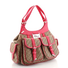 Christian Dior Vintage Trotter Street Chic Pocket Hobo Diorissimo Canvas Medium