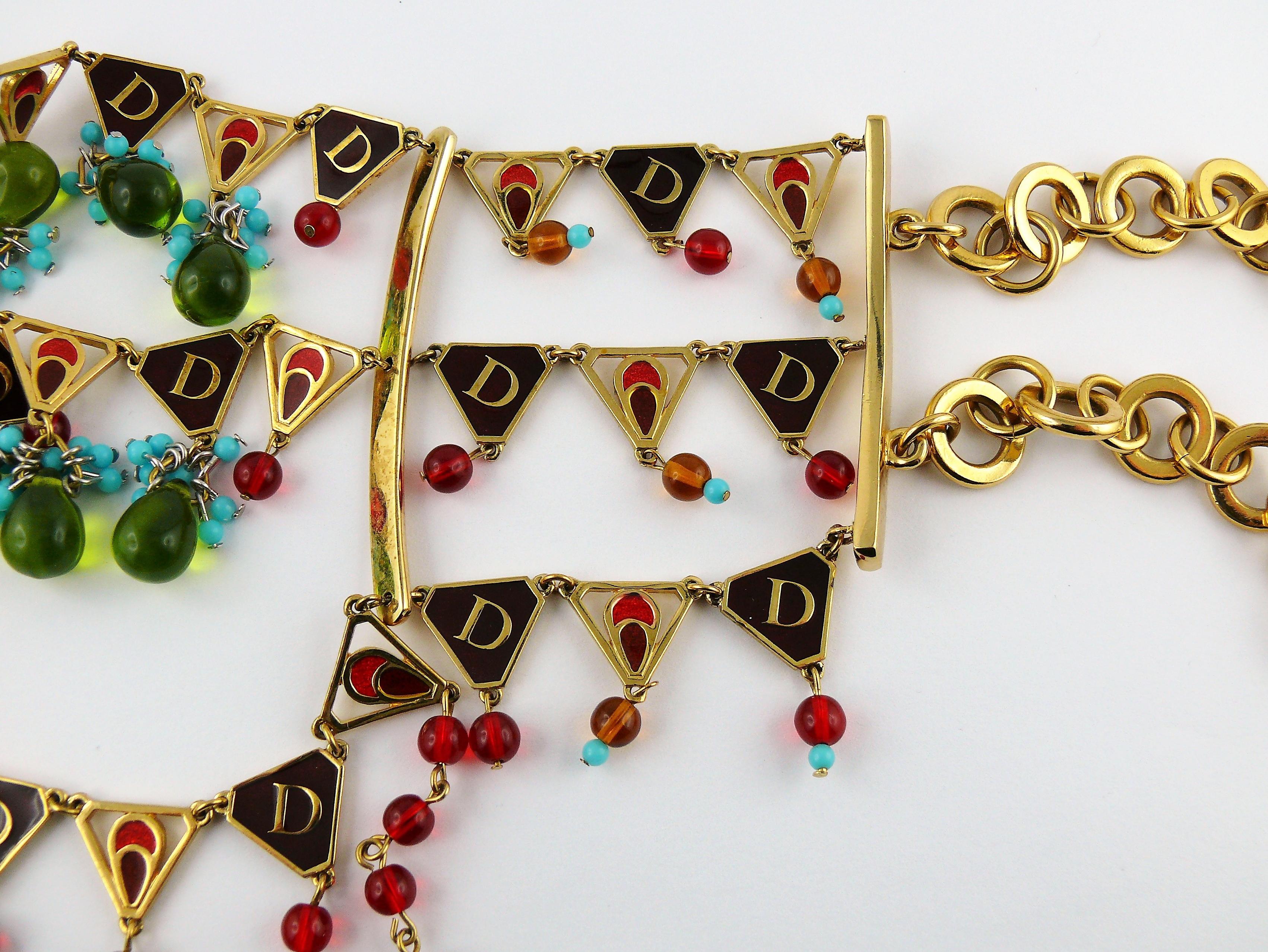 Christian Dior Vintage Tutti Frutti Glass Choker Necklace 4