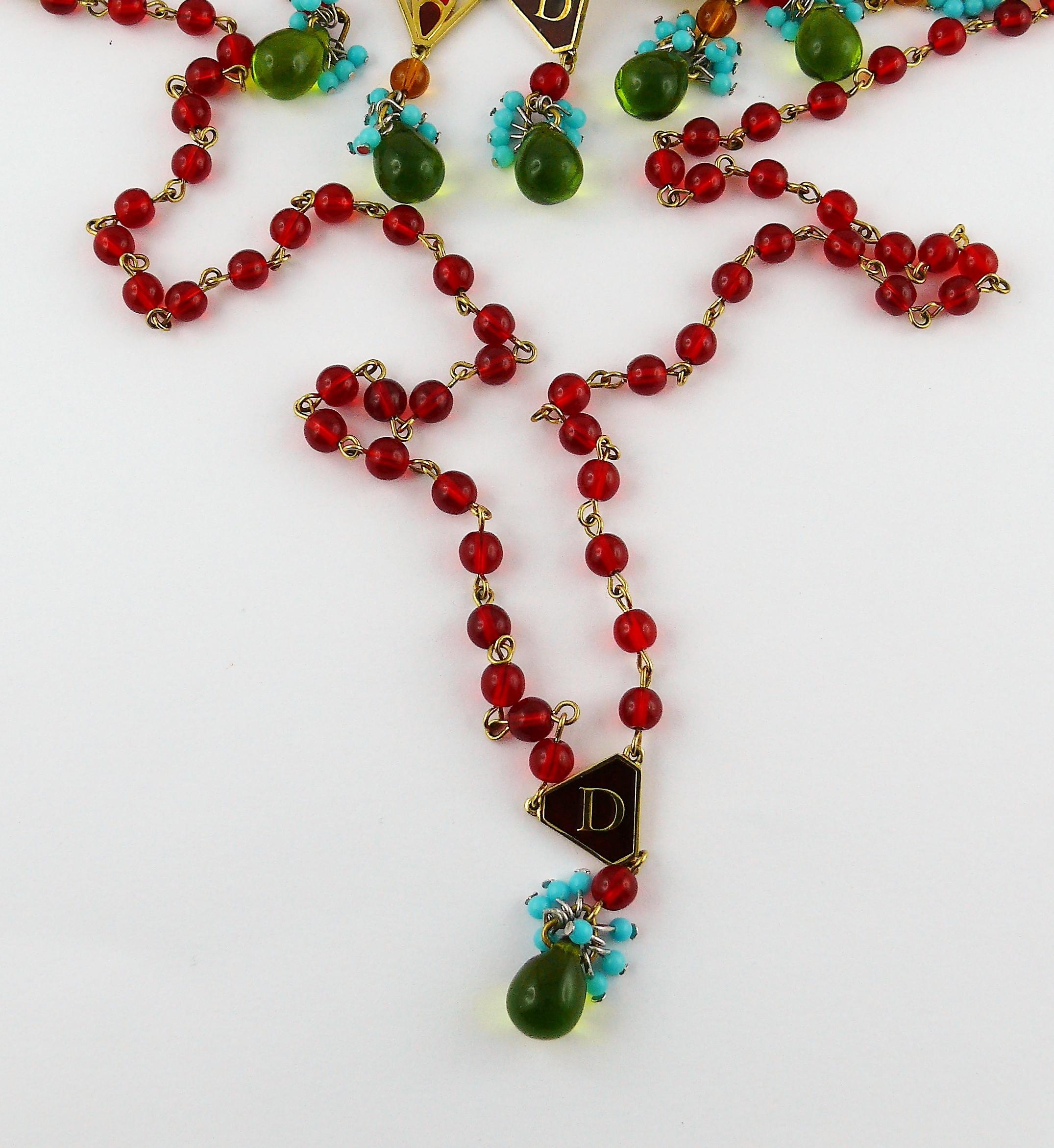 Christian Dior Vintage Tutti Frutti Glass Choker Necklace 8