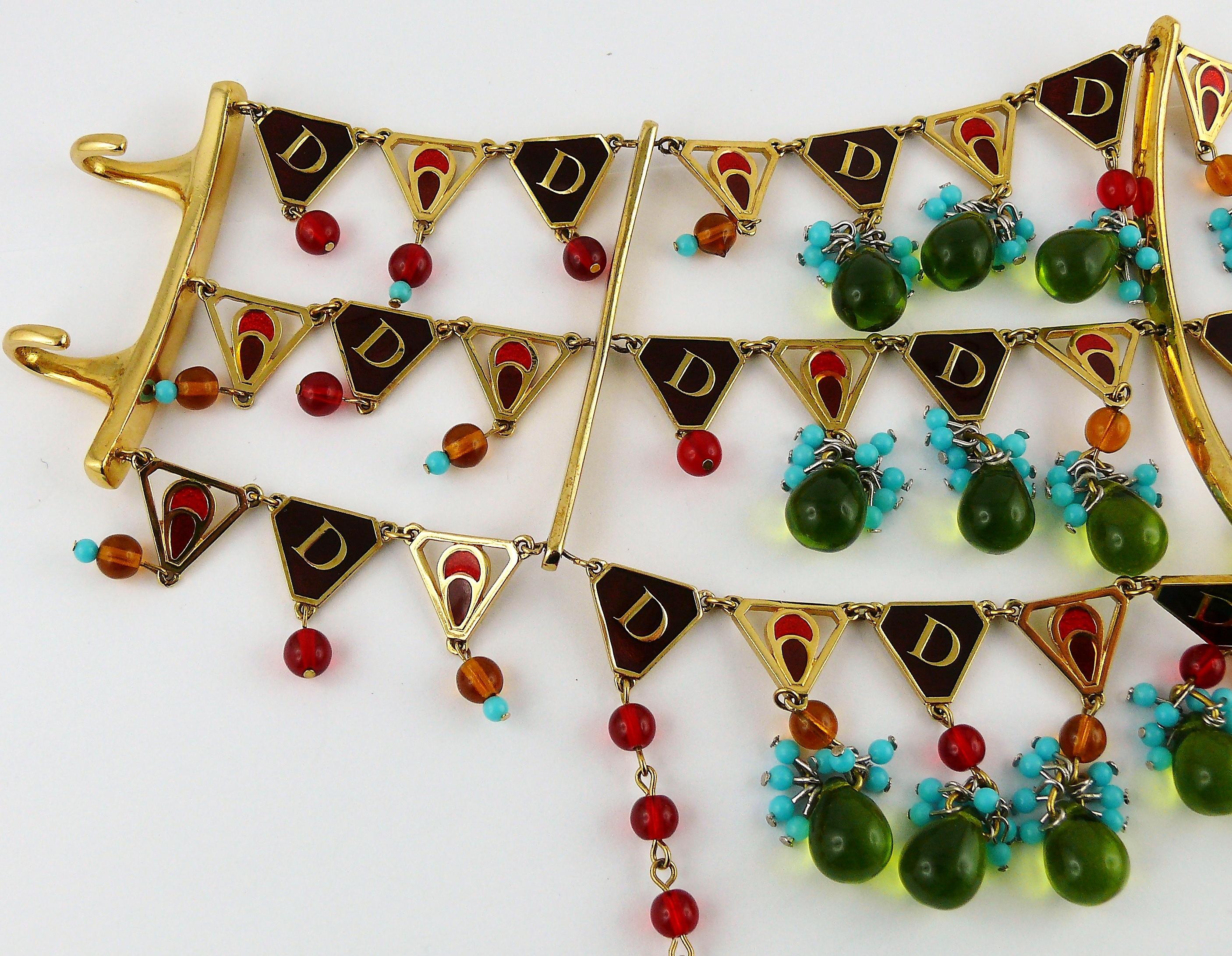 Women's Christian Dior Vintage Tutti Frutti Glass Choker Necklace