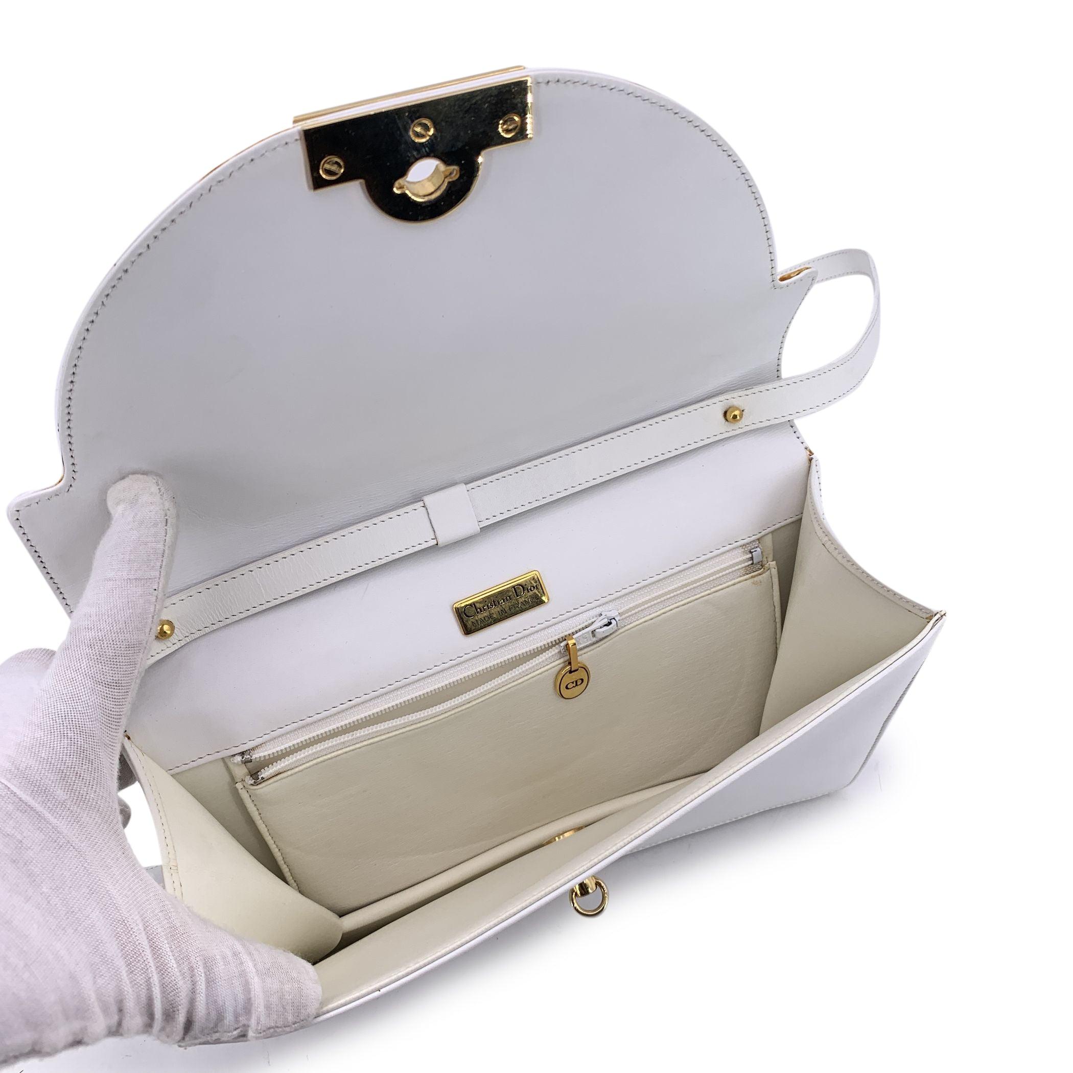 De las mujeres Christian Dior Vintage Bolso Convertible de Piel Blanco en venta
