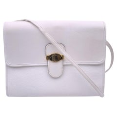 Christian Dior Sac à bandoulière vintage en cuir blanc