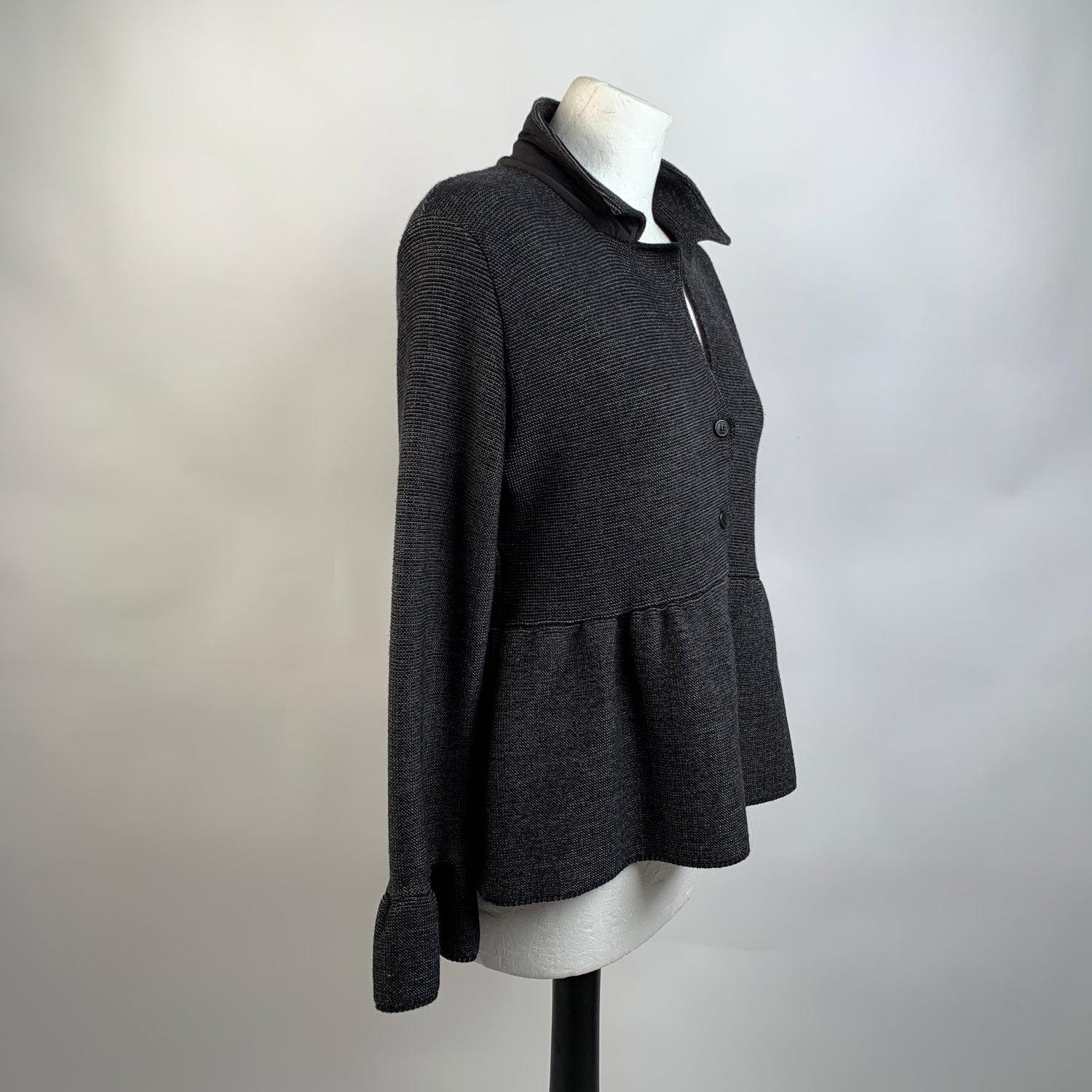 Christian Dior Vintage Wool Cardigan with Peplum Hem Size M In Excellent Condition In Rome, Rome