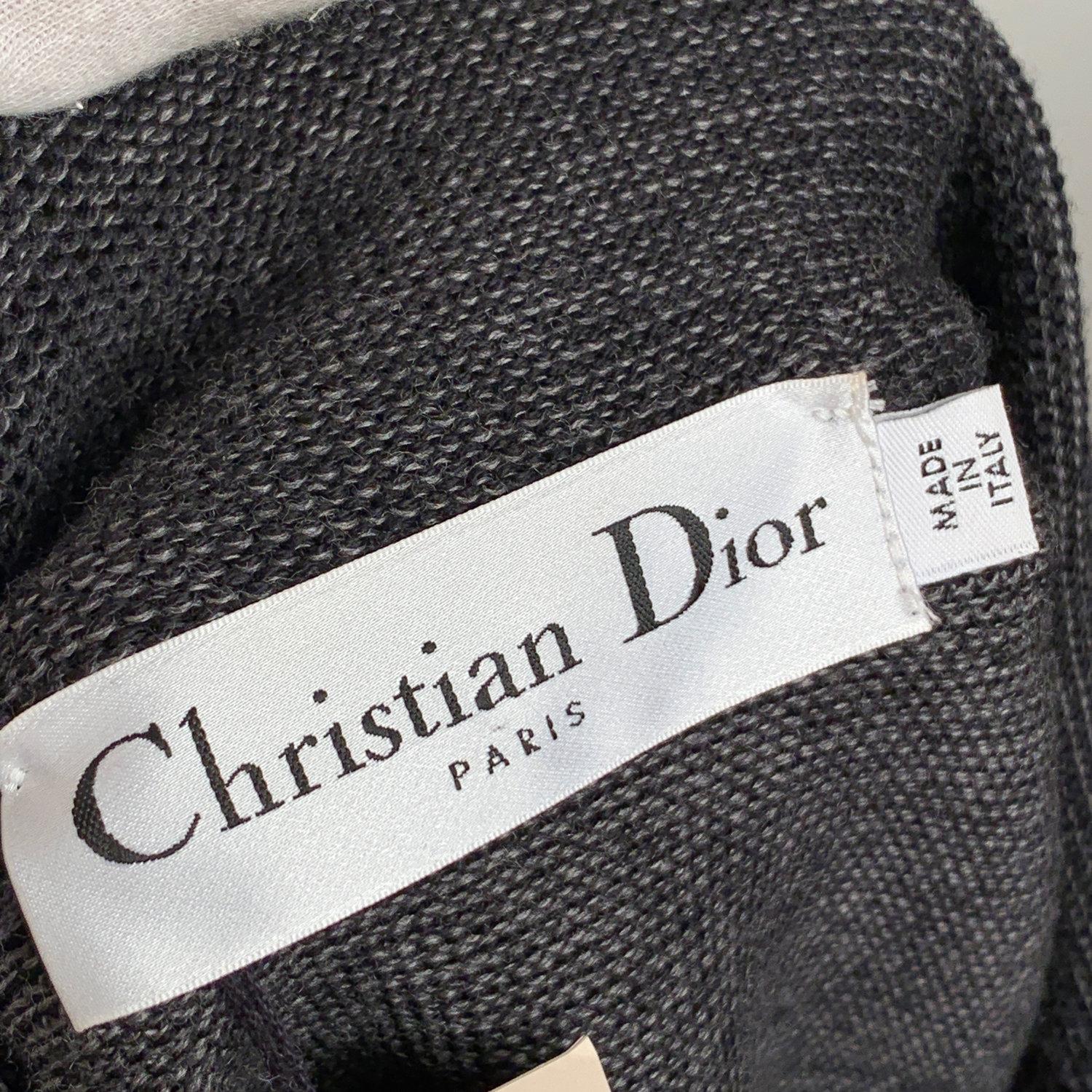 Christian Dior Vintage Wool Cardigan with Peplum Hem Size M 1