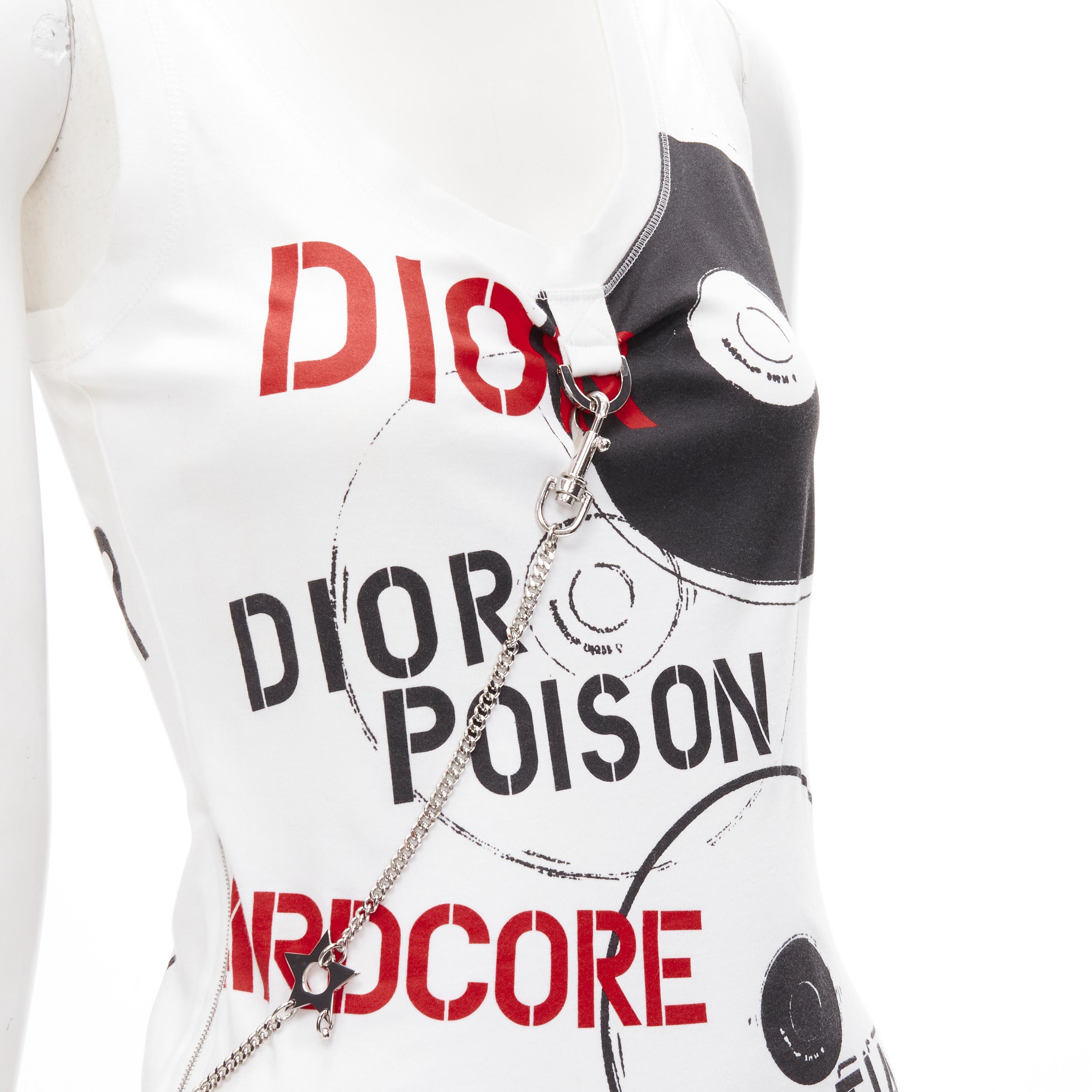 CHRISTIAN DIOR Vintage Y2K Hardare Dior Poison punk pierced chain tank top XS 2