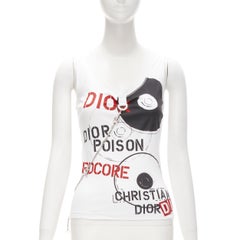 CHRISTIAN DIOR Vintage Y2K Hardare Dior Poison punk pierced chain tank top XS