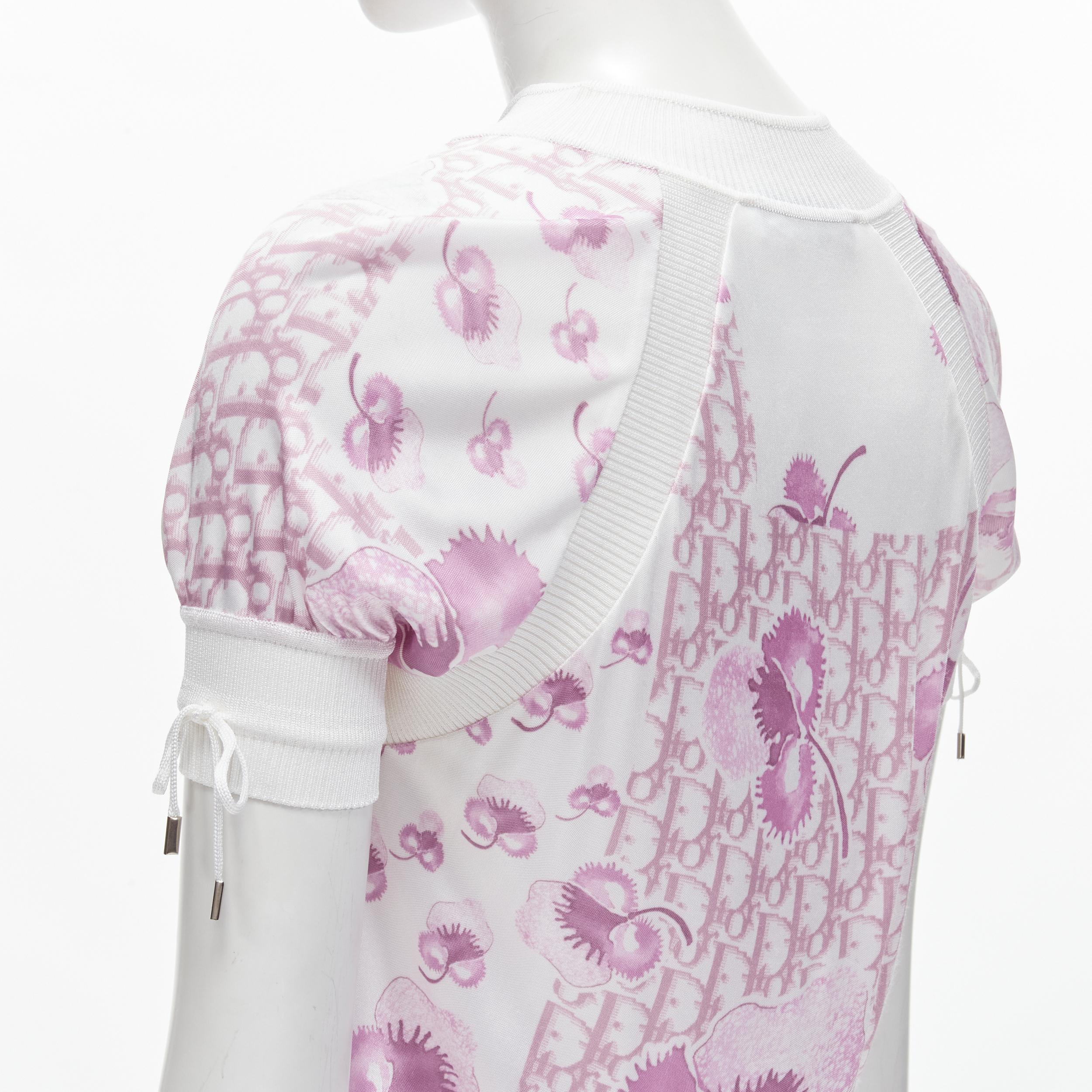 Women's CHRISTIAN DIOR Vintage Y2K pink Trotteur monogram Cherry Blossom half zip top S