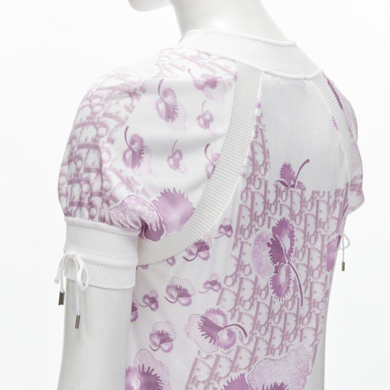 CHRISTIAN DIOR Vintage Y2K pink Trotteur monogram Cherry Blossom half zip top S 2