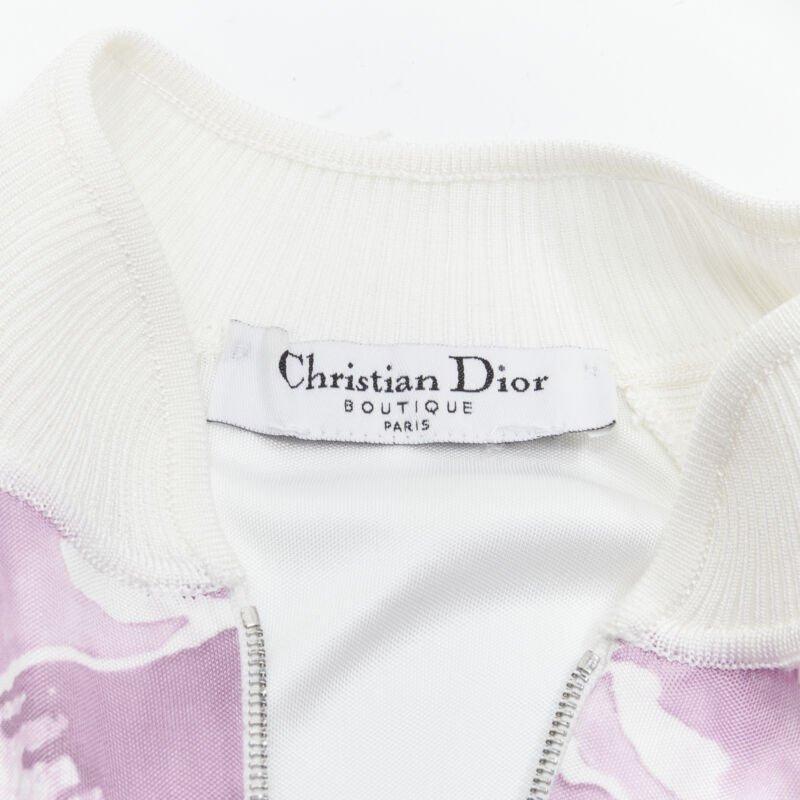 CHRISTIAN DIOR Vintage Y2K pink Trotteur monogram Cherry Blossom half zip top S 3