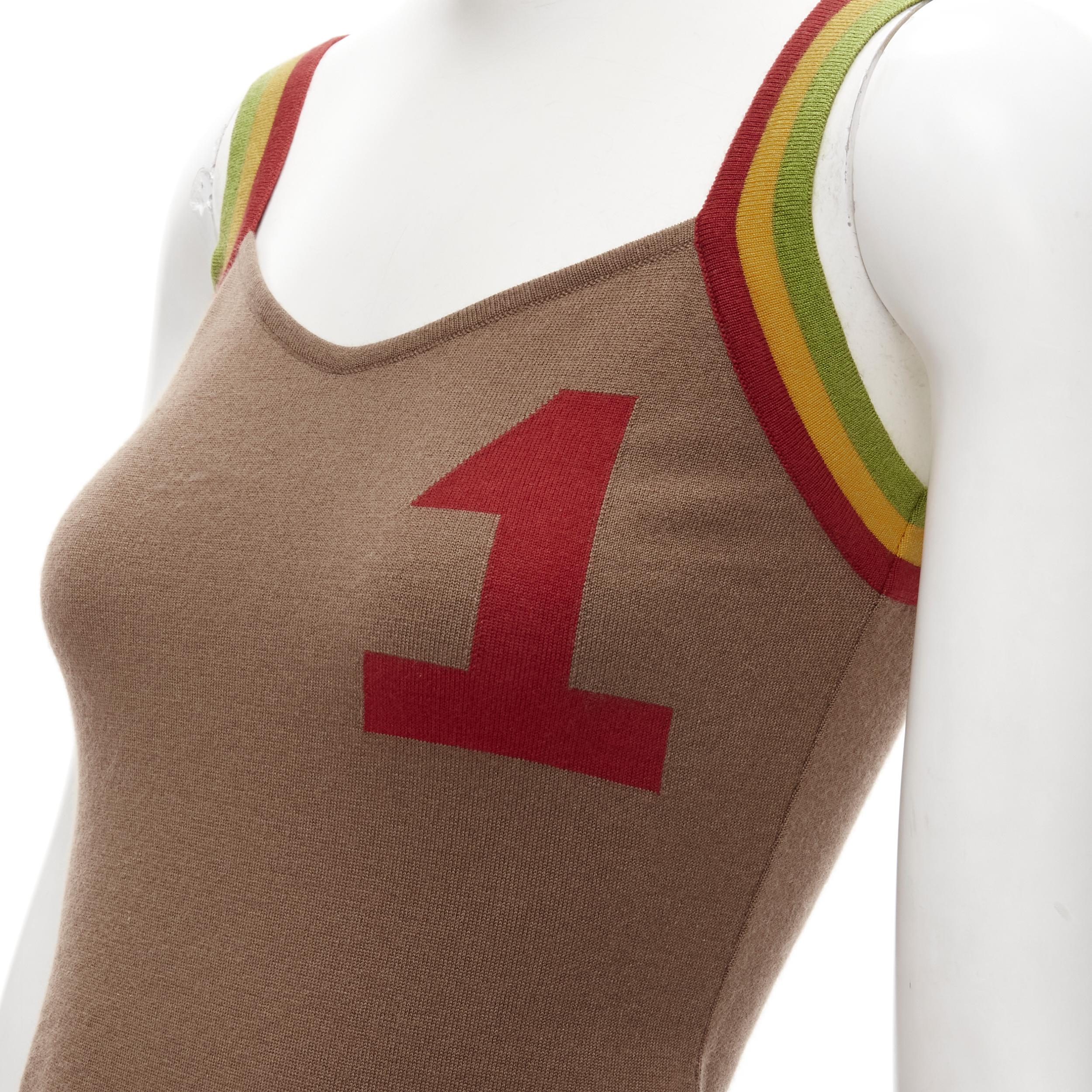 CHRISTIAN DIOR Vintage Y2K Rasta rainbow strap 1 metal charm tank top S
Reference: ANWU/A00612
Brand: Christian Dior
Designer: John Galliano
Collection: Rasta
Material: Feels like cotton
Color: Brown
Pattern: Solid
Extra Detail: V-Neck. Silver-tone
