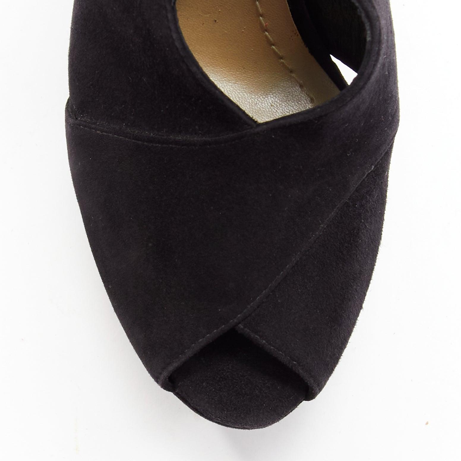 CHRISTIAN DIOR Vintage yellow scaled leather black suede platforms EU38 For Sale 1