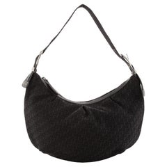 Christian Dior Vintage Zip Hobo Diorissimo Canvas Medium