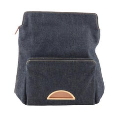 Christian Dior Vintage Zip Top Backpack Denim