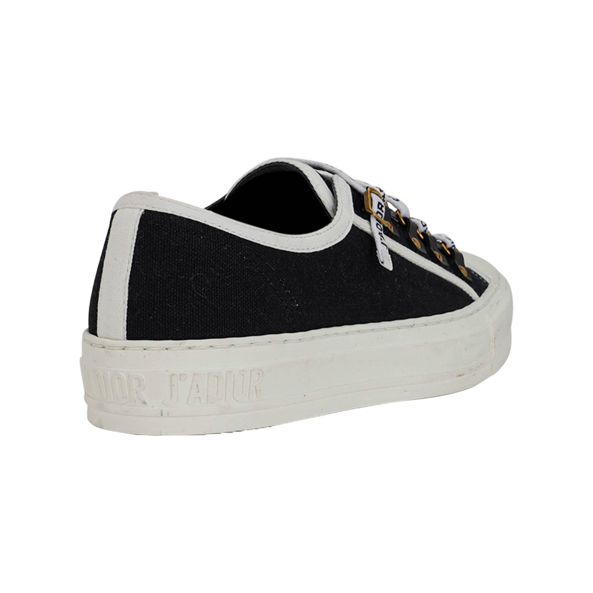 Women's Christian Dior Walk’n Dior Black Low Top Sneaker 37 For Sale