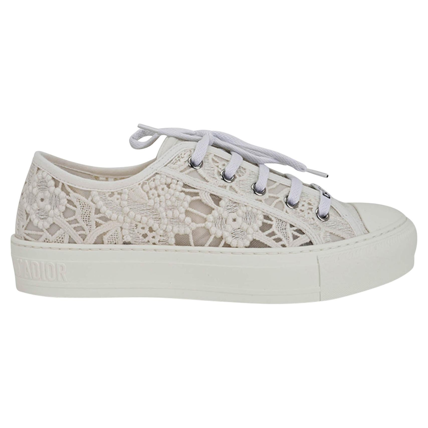 Christian Dior Walk'n Dior Macrame Ivory Sneaker 37 For Sale