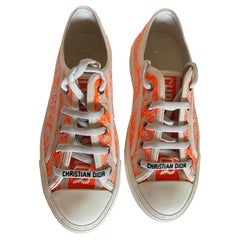 Christian Dior Walk’n’Dior Embroidered Sneakers – Neon Orange Toile de Jouy