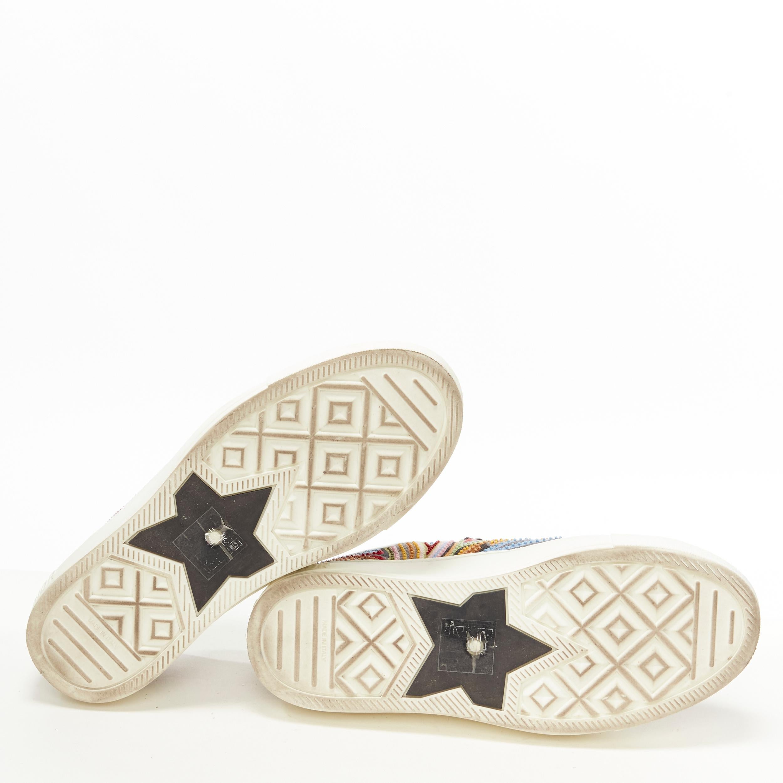 CHRISTIAN DIOR Walk'N'Dior ethnic heart bead embroidery logo lace sneaker EU36 5