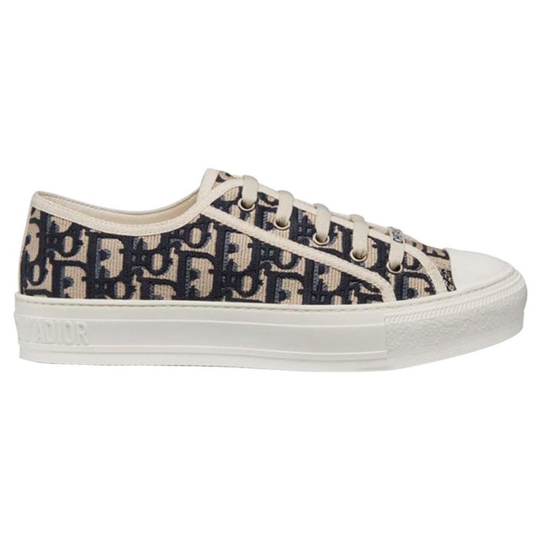 Christian Dior Walk'N'Dior Oblique Embroidered Canvas Sneakers at ...