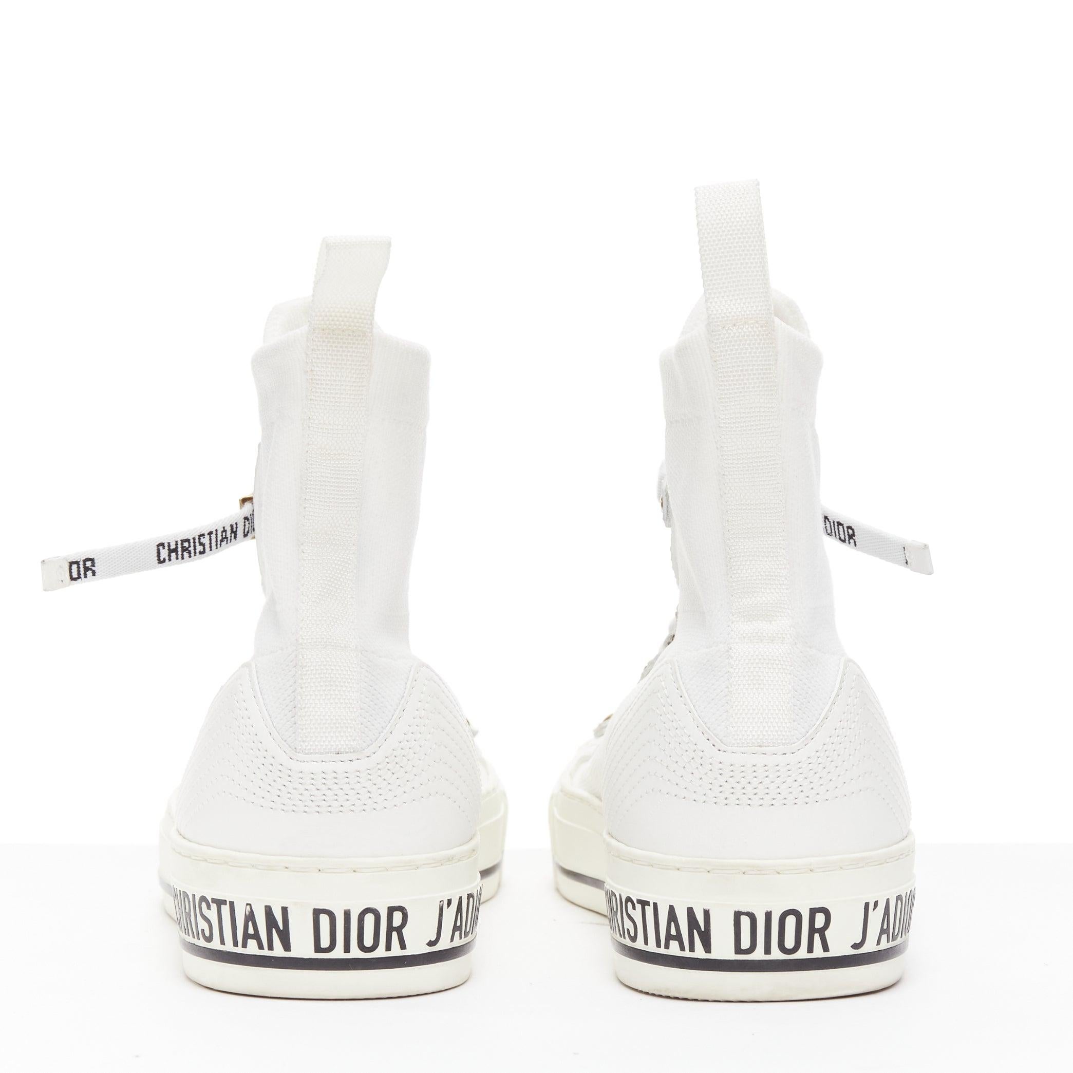 CHRISTIAN DIOR Walk'N'Dior baskets hautes blanches en maille avec logo en dentelle EU375 1