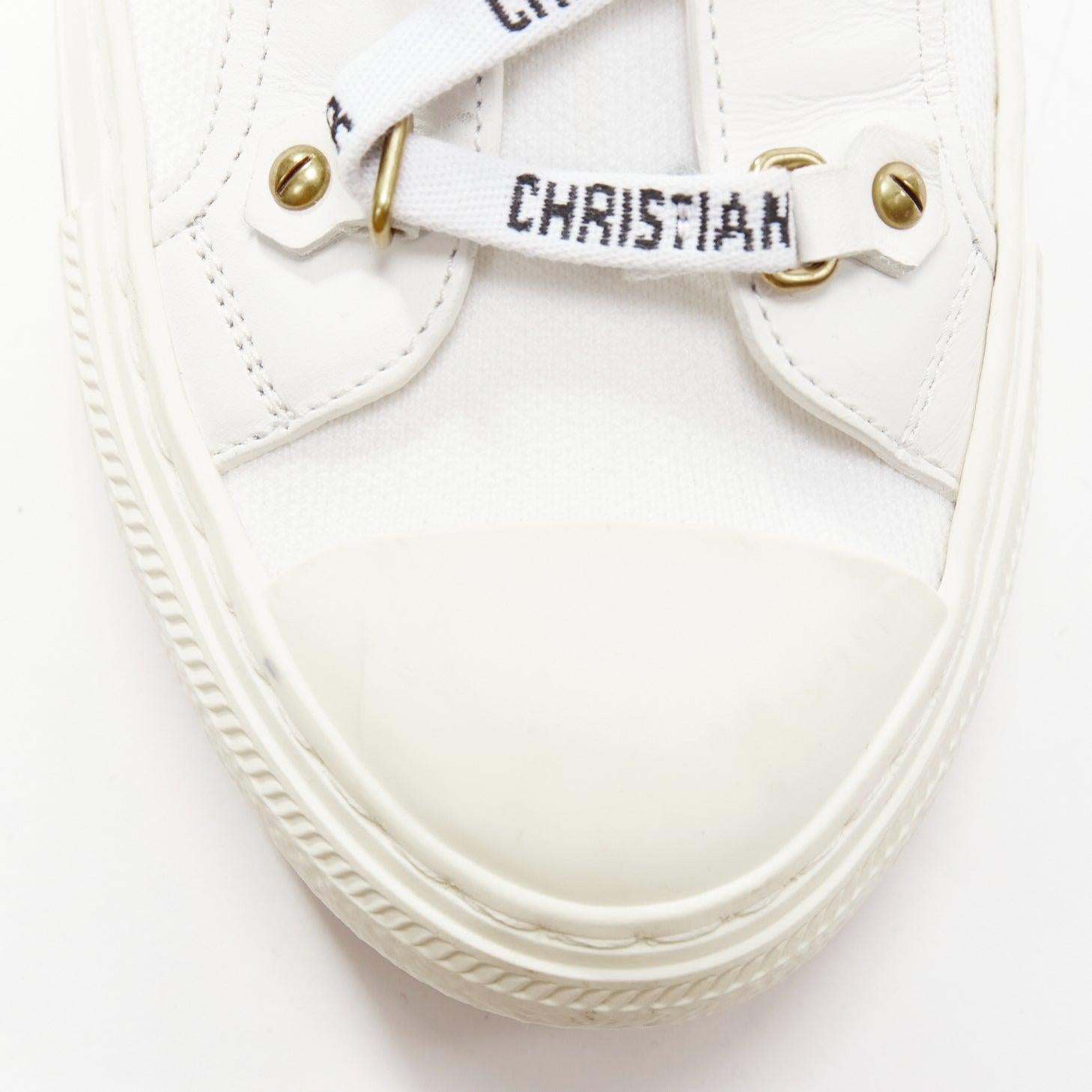 CHRISTIAN DIOR Walk'N'Dior baskets hautes blanches en maille avec logo en dentelle EU375 2
