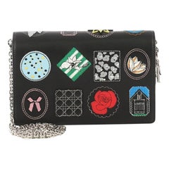 Christian Dior Wallet On Chain Patch Embellished Leather