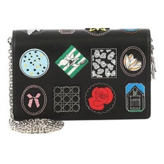 Christian Dior Wallet On Chain Patch Embellished Leather