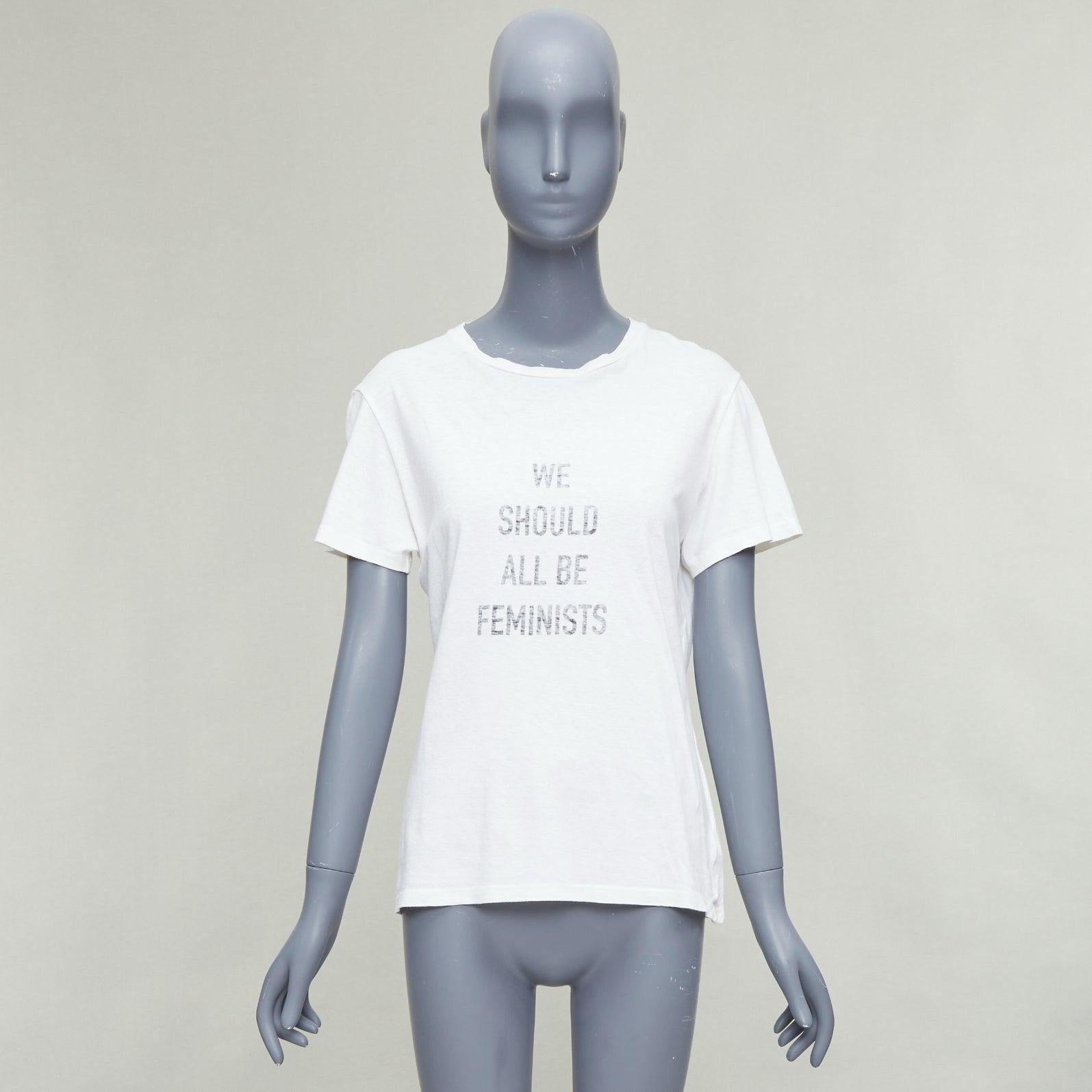 CHRISTIAN DIOR We Should All Be Feminists camiseta blanca estampada S Rihanna en venta 4
