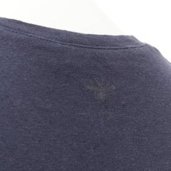 CHRISTIAN DIOR WE Should All Be Feminists Tshirt aus marineblauem Baumwoll-Leinen, gewaschen XS