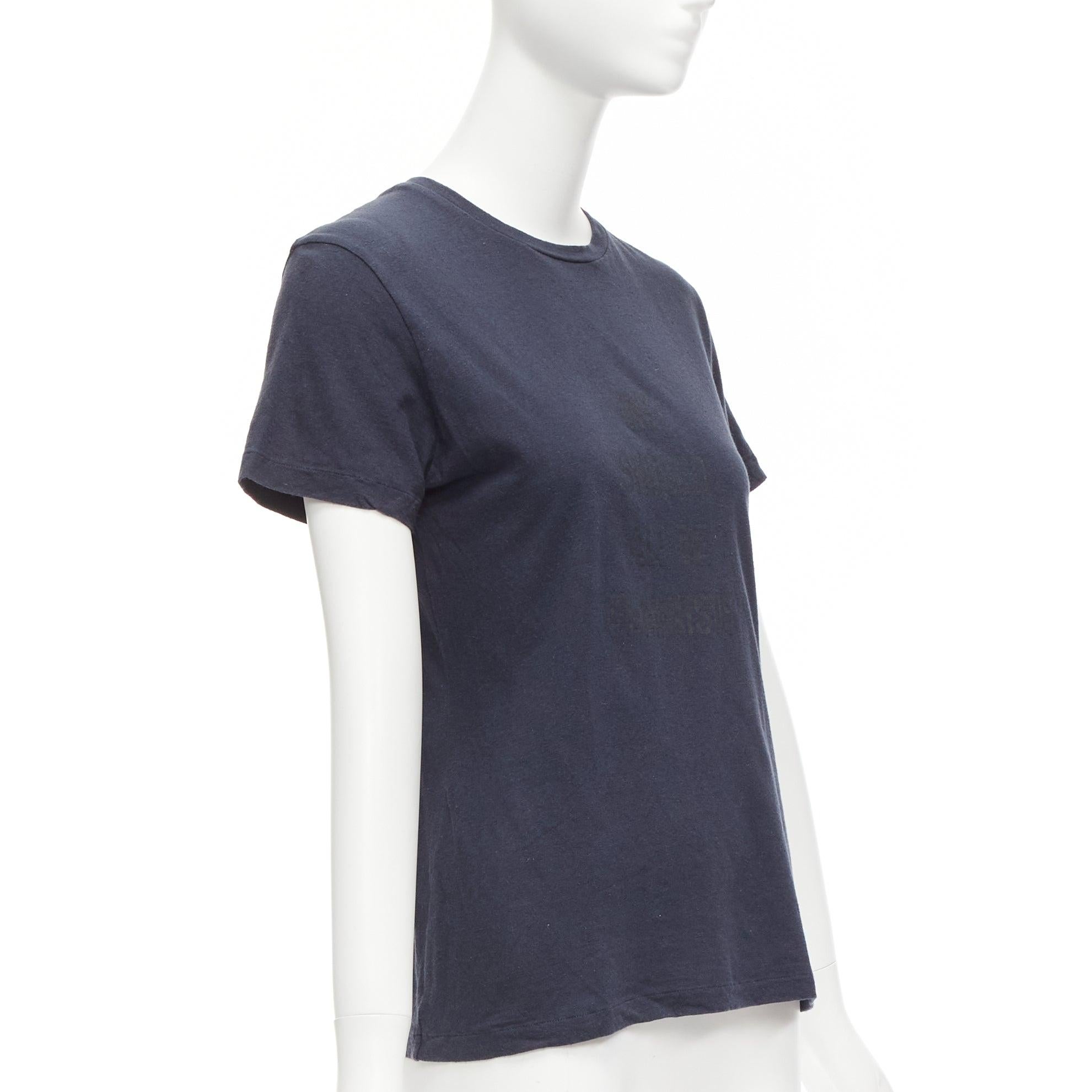 Black CHRISTIAN DIOR WE Should All Be Feminists washed navy cotton linen tshirt XS For Sale