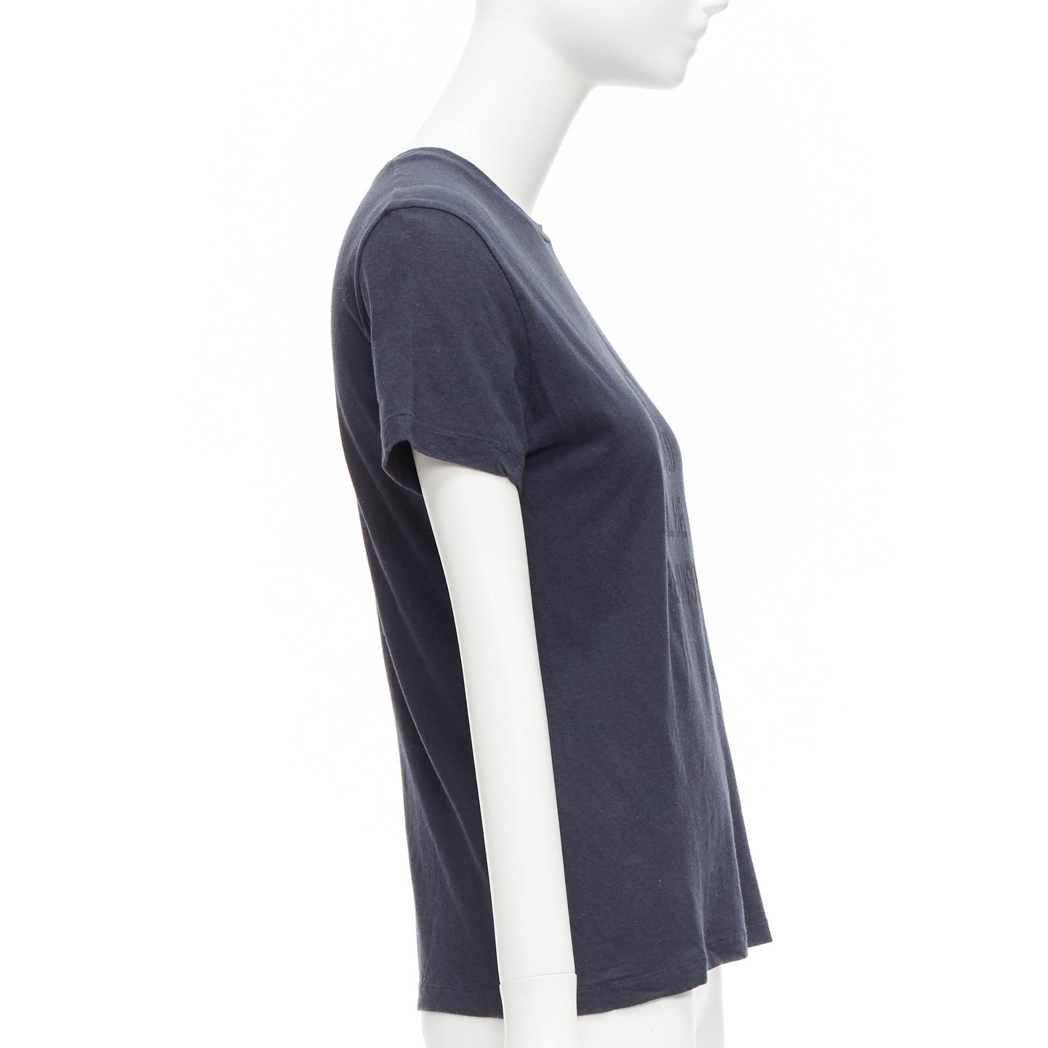 CHRISTIAN DIOR WE Should All Be Feminists washed navy cotton linen tshirt XS In Good Condition For Sale In Hong Kong, NT