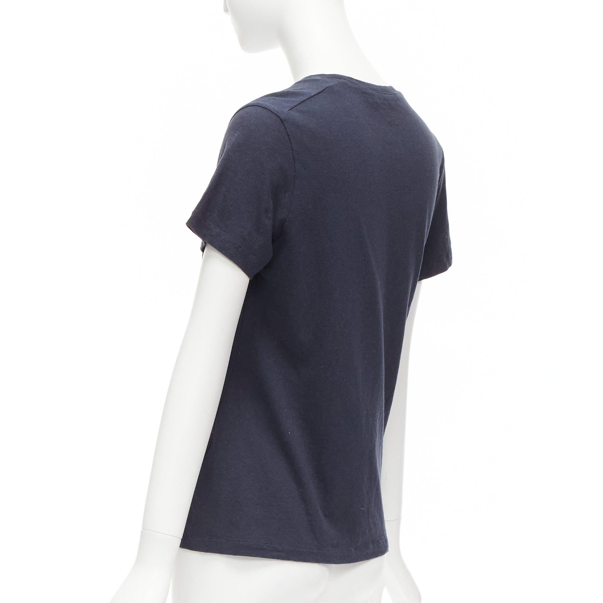CHRISTIAN DIOR WE Should All Be Feminists washed navy cotton linen tshirt XS For Sale 1