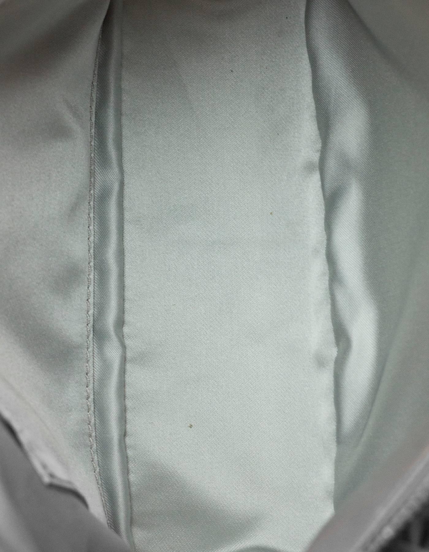 Christian Dior White & Grey Diorissimo Monogram Romantique Pochette Bag with DB In Excellent Condition In New York, NY