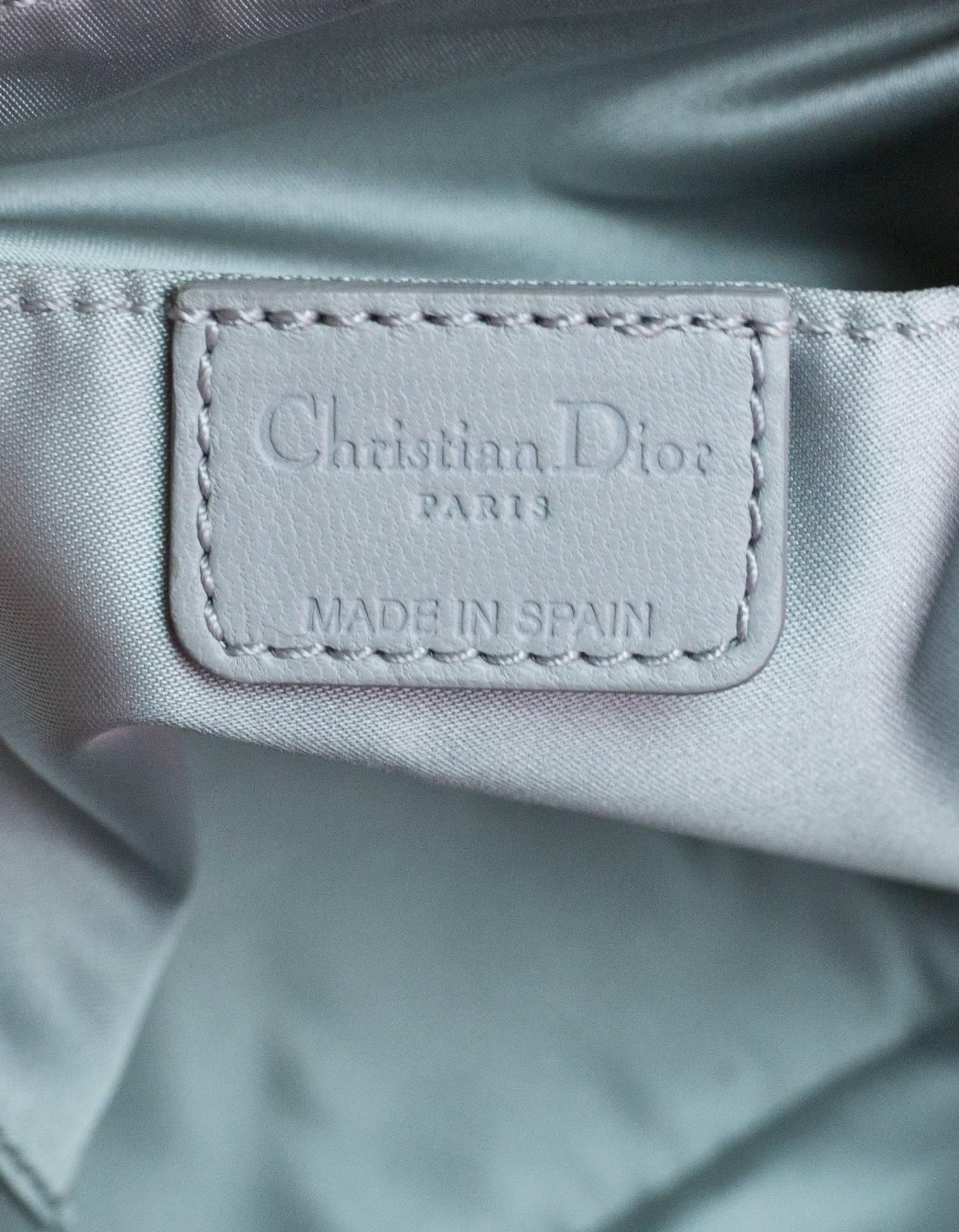 Women's Christian Dior White & Grey Diorissimo Monogram Romantique Pochette Bag with DB