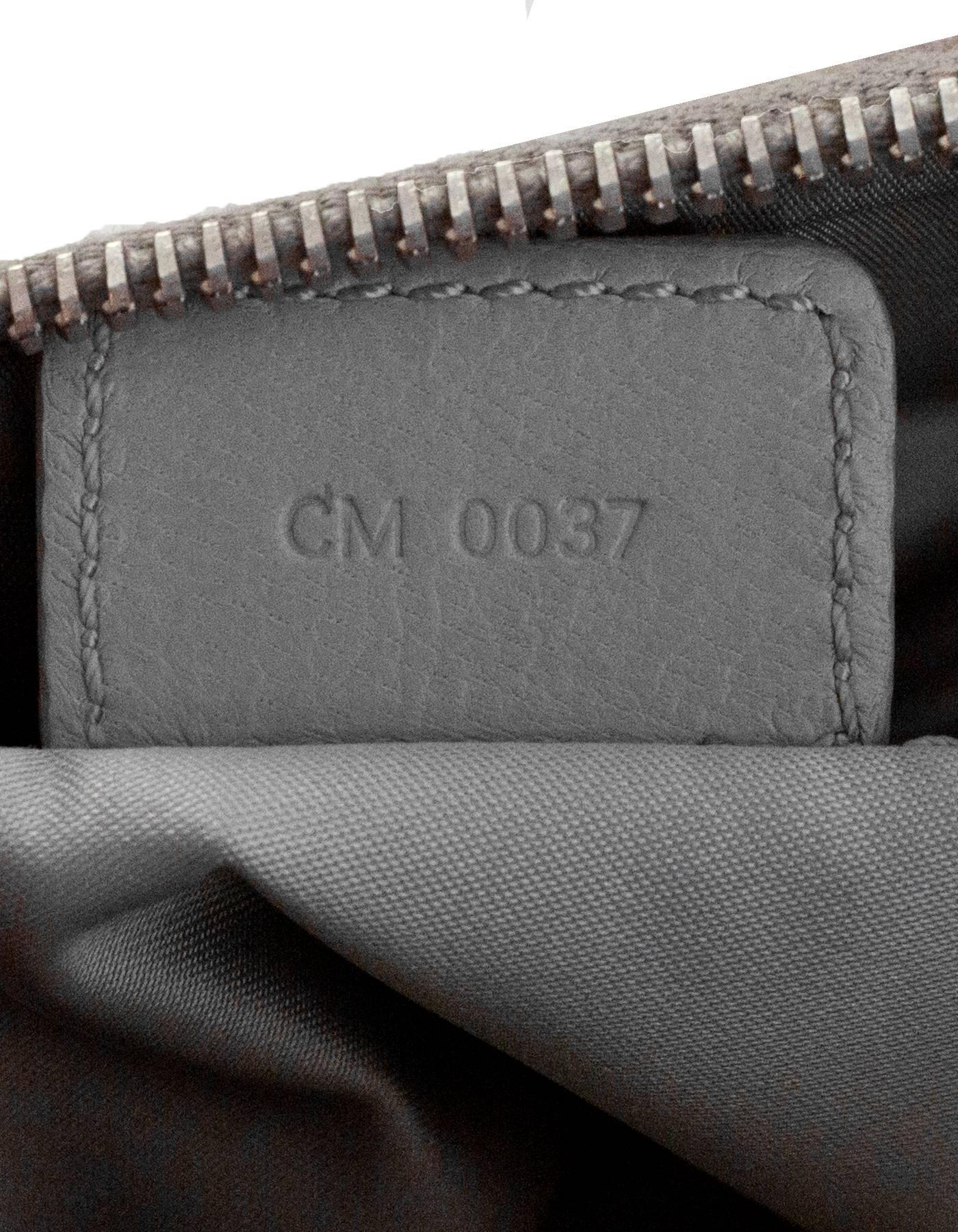 Christian Dior White & Grey Diorissimo Monogram Romantique Pochette Bag with DB 1