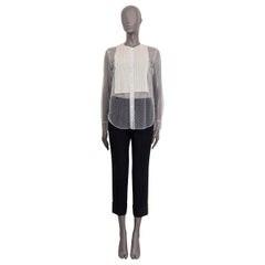 CHRISTIAN DIOR white 2021 PLUMETIS SHEER TULLE Blouse Shirt S