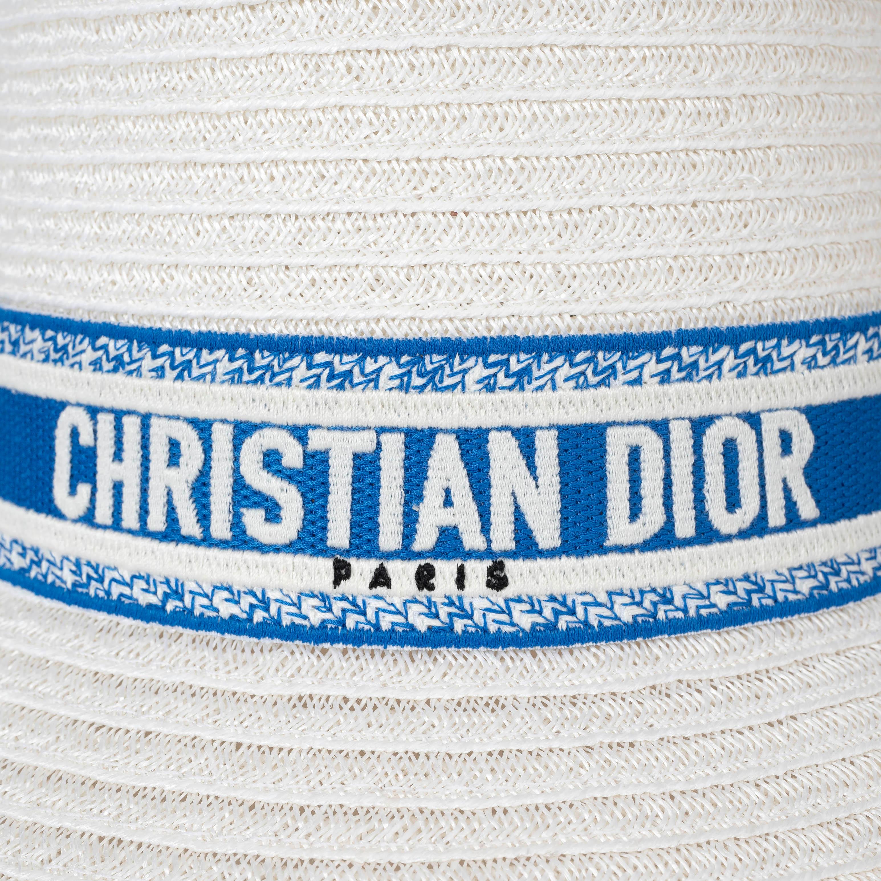 Christian Dior bianco 2022 DIORIVIERA D-BOBBY STRAW Cappello 57 in vendita 1